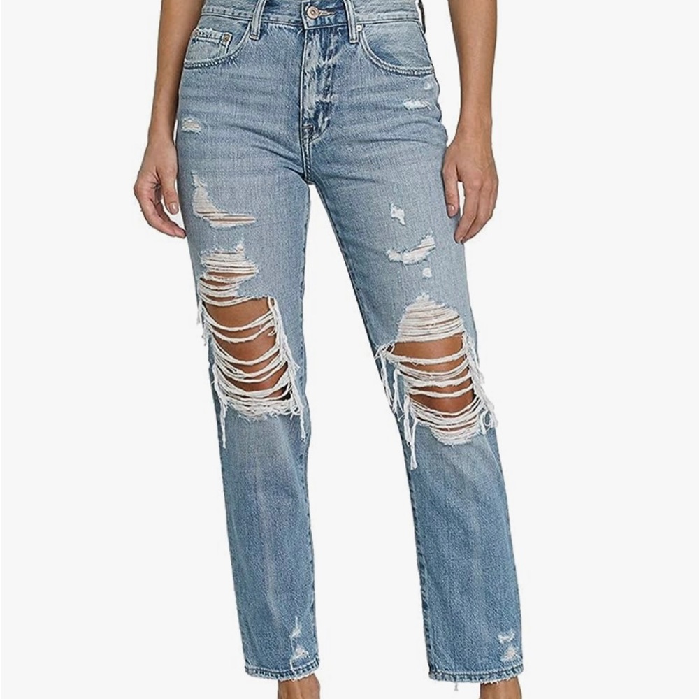 Pistola Presley high waisted straight jeans distressed size 24